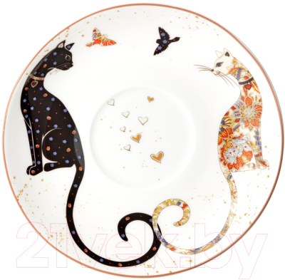 Чашка с блюдцем Lefard Парижские коты / 104-923