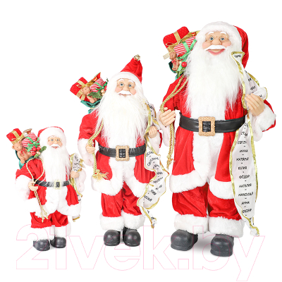 Фигура под елку Maxitoys Дед Мороз в длинной шубке с подарками и списком / MT-21840-60