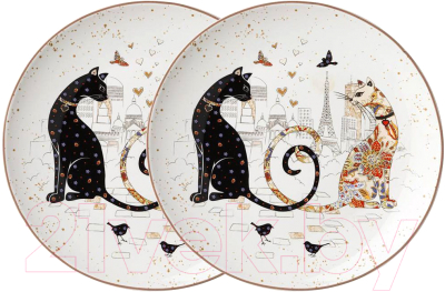 Набор тарелок Lefard Парижские коты / 104-833 (2шт)