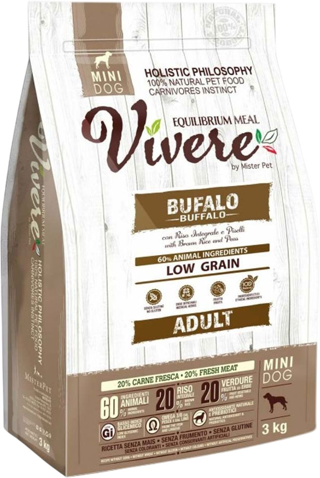 Сухой корм для собак Vivere Mini Adult Buffalo (3кг)