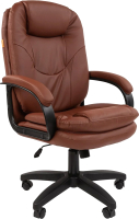Кресло офисное Chairman 668LT N (черный пластик/экопремиум коричневый) - 