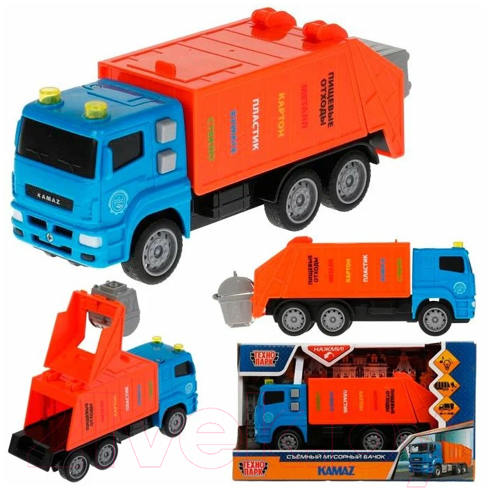 Мусоровоз игрушечный Технопарк Kamaz / KAMTRANSP-30-BUOG