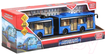 Троллейбус игрушечный Технопарк Городской / TROLLRUB-30PL-BU