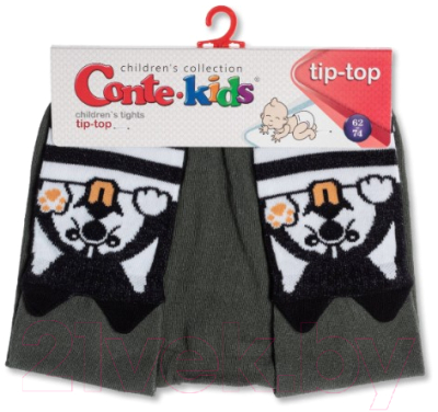 Изображение товара Колготки детские Conte Kids Tip-Top Мордашки 560 (р.116-122, хаки)