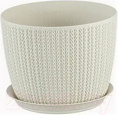 Изображение товара Кашпо Idea Вязание М3119 (белый ротанг)