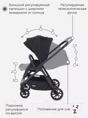 Детская универсальная коляска MOWbaby Move 2 в 1 / MB402 (черный)