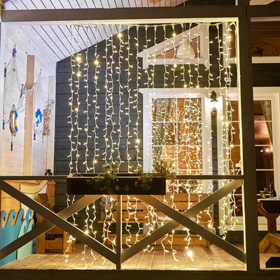 Световой занавес Neon-Night Дождь 235-136-6 (2x3м, теплый белый) - 