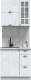 Готовая кухня Интерлиния Берес 0.8Б (дуб полярный/серый каспий) - 