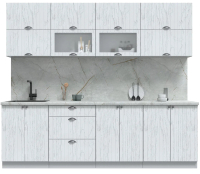 Кухонный гарнитур Интерлиния Берес 2.5Б (дуб полярный/серый каспий) - 