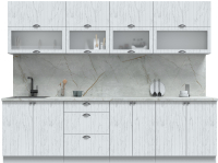 Кухонный гарнитур Интерлиния Берес 2.8Б (дуб полярный/серый каспий) - 