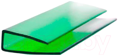 Профиль торцевой для поликарбоната Berolux 4мм (2.1м, зеленый)