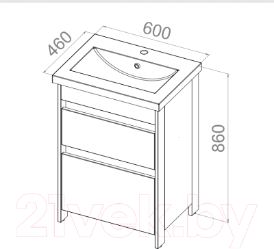 Купить Тумба под умывальник АВН Ванкувер 60 / 66.01 (34)  