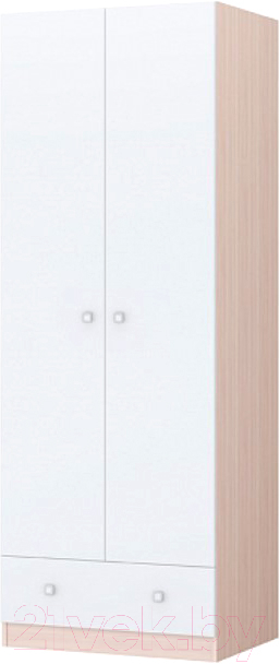 Шкаф Polini Kids Simple двухсекционный с ящиком / 0001302.161