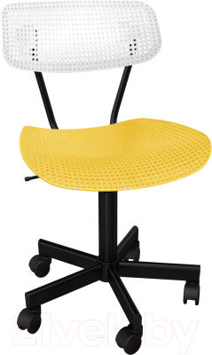 Кресло офисное Sheffilton SHT-S85/S121М (белый/желтый/черный муар)