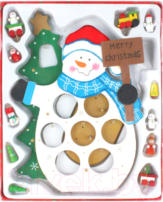 Статуэтка Darvish Снеговик на подставке с игрушками / DV-C-223