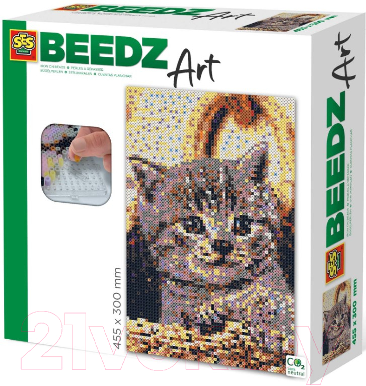 Развивающая игра SES Creative Beedz Art Котик / 06006