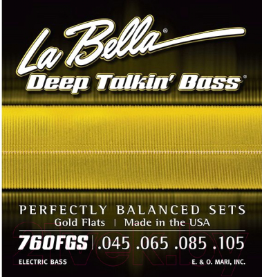 Струны для бас-гитары La Bella 760FGS Gold Flats