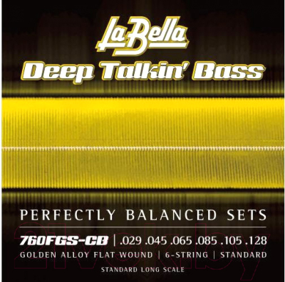 Струны для бас-гитары La Bella 760FGS-CB Gold Flats