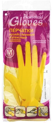 Перчатки хозяйственные Household Gloves Латексные M