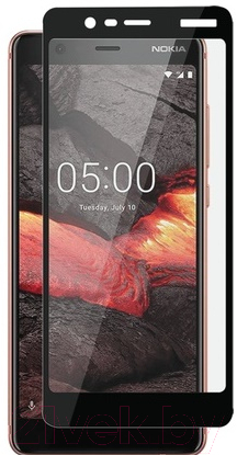 Защитное стекло для телефона Case Full Glue для Nokia 5.1 (черный глянец) — фото 1