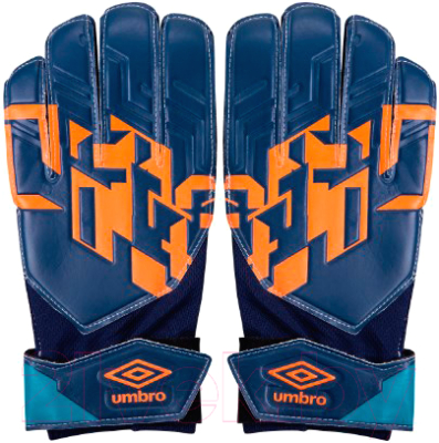 Перчатки вратарские Umbro Veloce Glove JNR 20908U (синий/оранжевый/голубой, р-р 5)