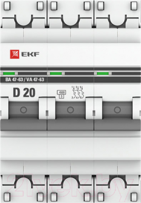 Выключатель автоматический EKF PROxima ВА 47-63 / mcb4763-3-20D-pro