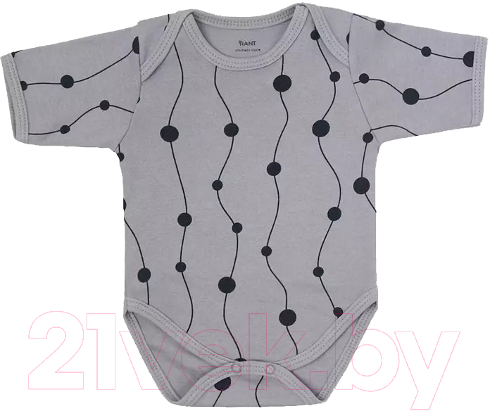 Боди для малышей Rant Hugs And Kisses / 6273-68 (Pattern Grey, р.68)