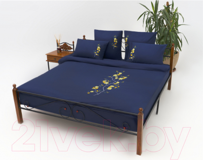 Комплект постельного белья Espera Satini Ricamo R-150 (синий)