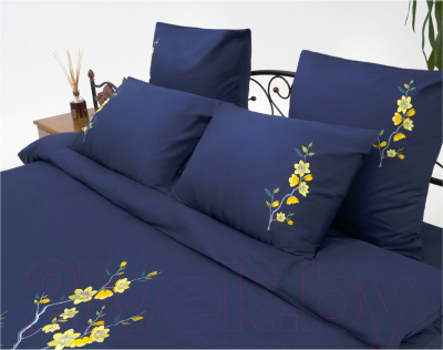 Комплект постельного белья Espera Satini Ricamo R-150 (синий)