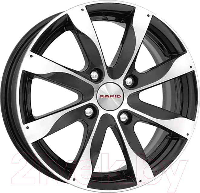 Литой диск K&K Джемини (КС480) 14x5.5" 4x100мм DIA 60.1мм ET 43мм Алмаз черный
