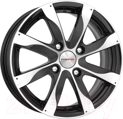 Изображение товара Литой диск K&K Джемини (КС480) 14x5.5" 4x100мм DIA 60.1мм ET 43мм Алмаз черный