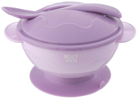 Набор посуды для кормления Roxy-Kids Тарелка, крышка, ложка / RFD-003-V (лавандовый) - 