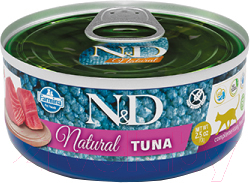 Влажный корм для кошек Farmina N&D Cat Natural Tuna (70г)