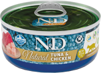 Влажный корм для кошек Farmina N&D Cat Natural Tuna & Chicken (70г) - 