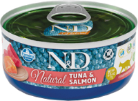 Влажный корм для кошек Farmina N&D Cat Natural Tuna & Salmon (70г) - 