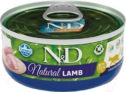Влажный корм для кошек Farmina N&D Cat Natural Lamb (70г)