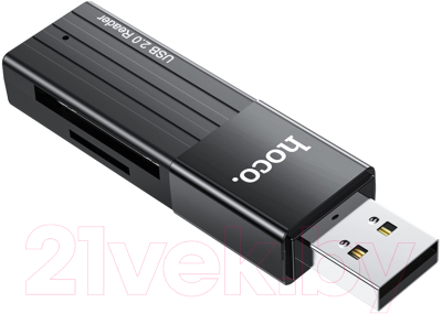 Картридер Hoco HB20 USB2.0 (черный)