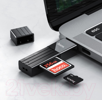 Картридер Hoco HB20 USB2.0 (черный)