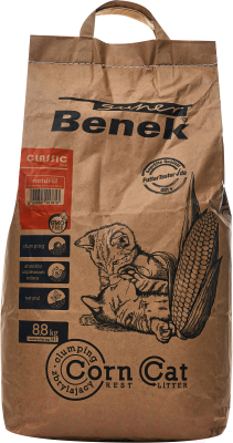 Наполнитель для туалета Super Benek Corn Cat (14л/8.8кг)