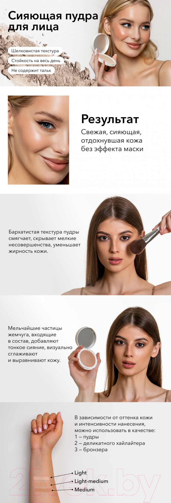 Пудра компактная Shik Glow Perfect Powder Light Medium