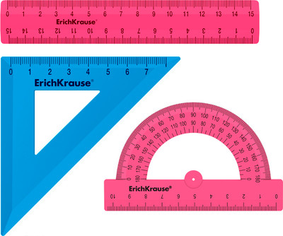 Набор для черчения Erich Krause Bubble Gum / 57929 (3пр, ассорти) -