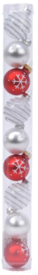 Набор шаров новогодних Kaemingk 010063 (9шт, красный/белый)