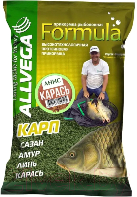 Прикормка рыболовная Allvega Formula Carassin Anis / GBF09-CA (900г)