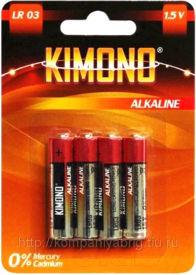 Комплект батареек Kimono Alkaline LR03/BL4 AAA 1.5B