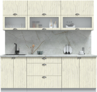 Кухонный гарнитур Интерлиния Берес 2.2Б (дуб снежный/серый каспий) - 