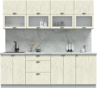 Кухонный гарнитур Интерлиния Берес 2.3Б (дуб снежный/серый каспий) - 