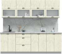Кухонный гарнитур Интерлиния Берес 2.4Б (дуб снежный/серый каспий) - 
