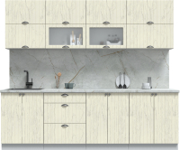 Кухонный гарнитур Интерлиния Берес 2.5Б (дуб снежный/серый каспий) - 