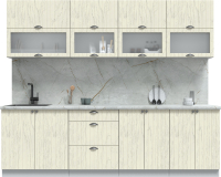 Кухонный гарнитур Интерлиния Берес 2.6Б (дуб снежный/серый каспий) - 