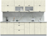 Кухонный гарнитур Интерлиния Берес 2.7Б (дуб снежный/серый каспий) - 